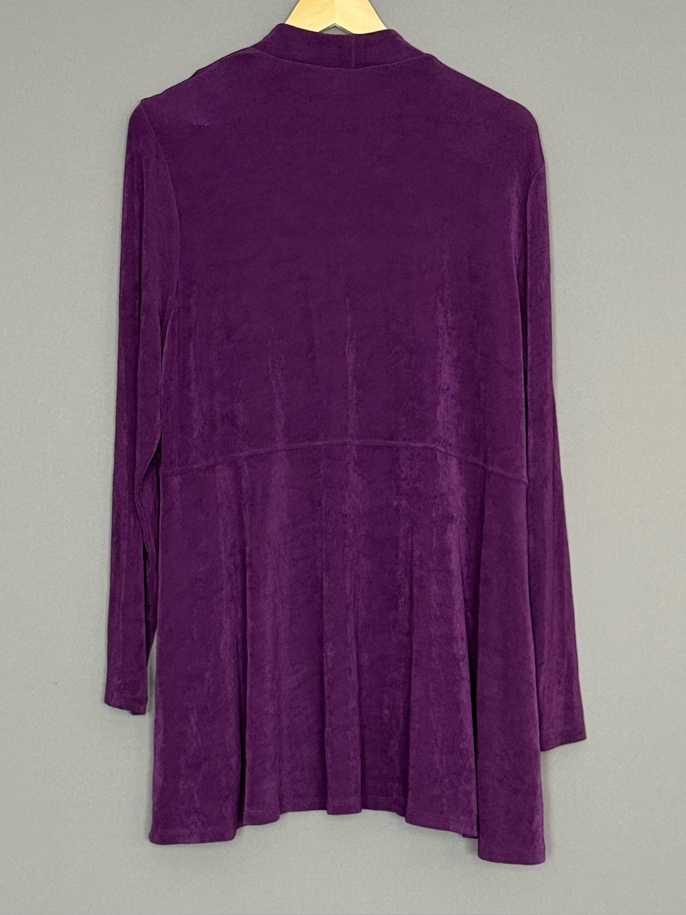 Chico’s Travelers Purple Slinky Open Front Cardigan Women Size 3 XL Lagenlook - Picture 2 of 7